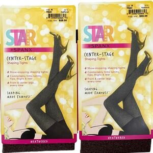 Star Power Spanx Lot of 2 Center Stage Shaping Tights 2215 Heathered Java Size A